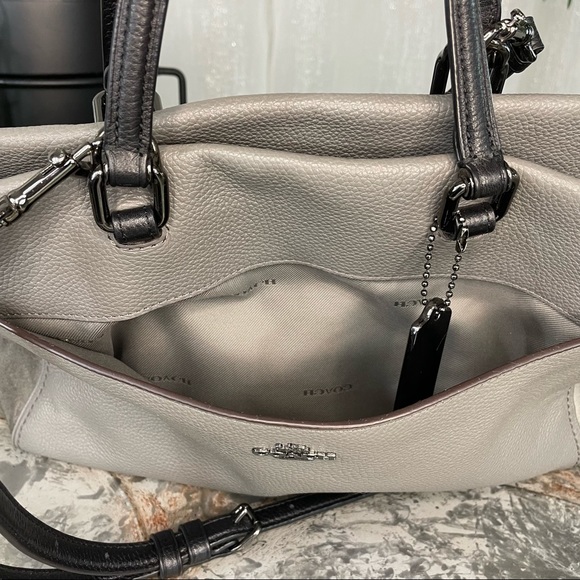Coach Colorblock Mixed Leather Fulton 25006 DK/Heather Gray Black $350 - Picture 8 of 13